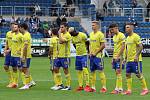 Sobotní derby v Uherském Hradišti opanovalo domácí Slovácko (bílé dresy), které zvítězilo nad Zlínem 3:0.