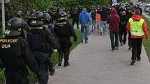 Fanoušci Sigmy a policejní dohled v Uherském Hradišti