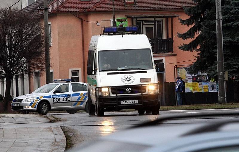 Policejní zásah po střelbě v restauraci Družba v Uherském Brodě.