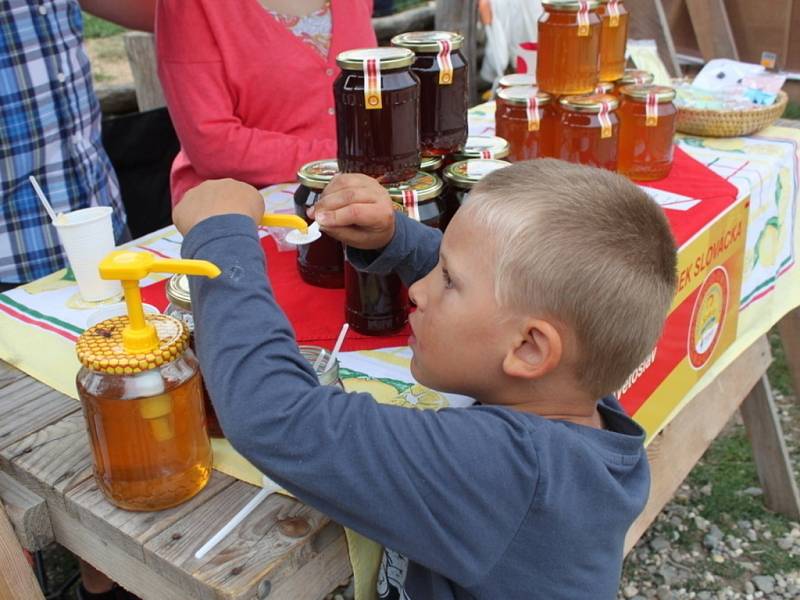 V paláci velmože si mohli návštěvníci olíznout několik vzorků medu, v Metodějově škole písemnictví zase medové pivo nebo medovinu.