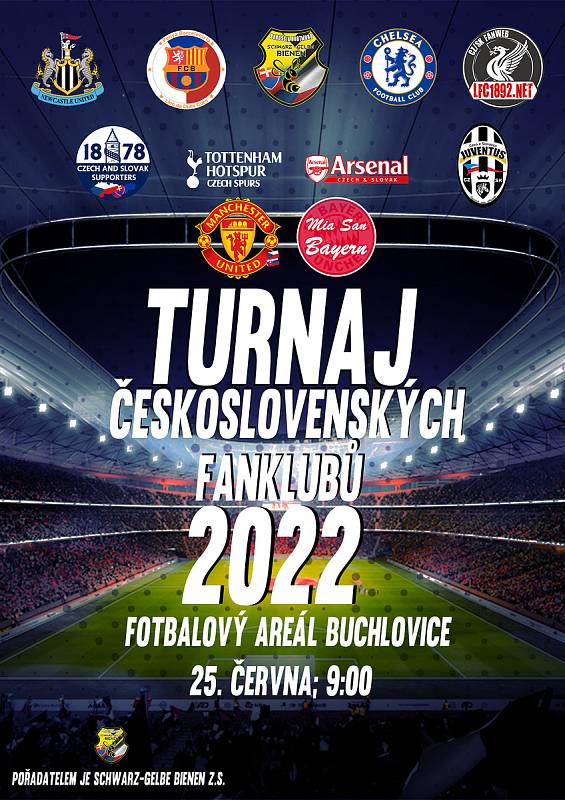 V sobotu od 9 hodin proběhne v Buchlovicích druhý ročník fotbalového turnaje Československých fanklubů předních evropských celků.