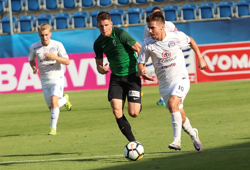 HET liga 1. kolo: 1. FC Slovácko - FK Jablonec. Na snímku vpravo Jan Navrátil.