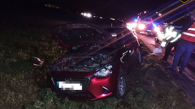 Nehoda dvou aut u Kostelan nad Moravou, 17. 11. 2023