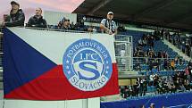 Fotbalisté Slovácka (bílé dresy) se ve čtvrtek večer utkali v Konferenční lize s francouzským Nice