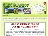 Dočasné webové stránky obce Slavkova. Ilustrační foto.