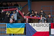 Fanoušci Uherského Brodu při domácím zápase s Rosicemi.