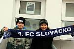 Fotbalisté Slovácko (bílé dresy) se v 15. kole FORTUNA:LIGY utkali s pražskou Spartu. Šlágr sledoval vyprodaný stadion.