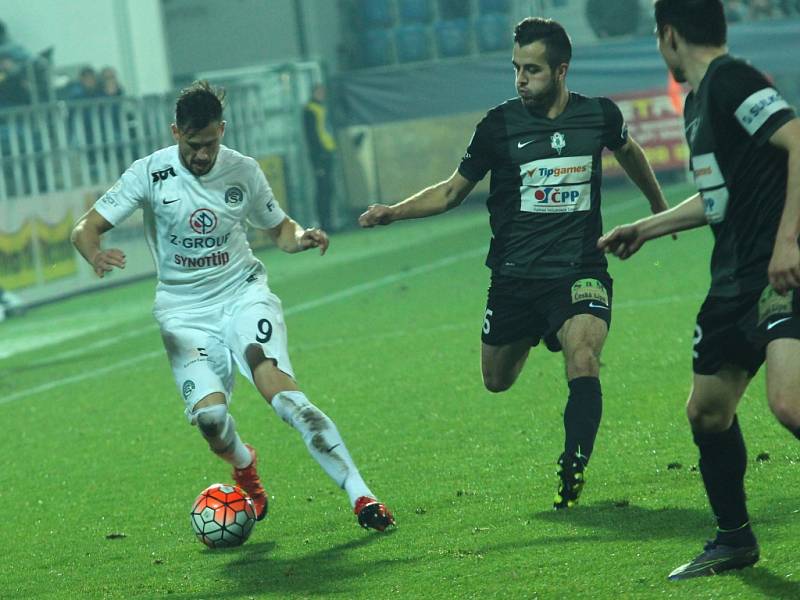 1. FC Slovácko - FK Jablonec. Zleva Jaroslav Diviš a Marek Kysela.