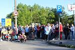 Protest proti uzavřené hranici se Slovenskem na přechodu Strání - Moravské Lieskové