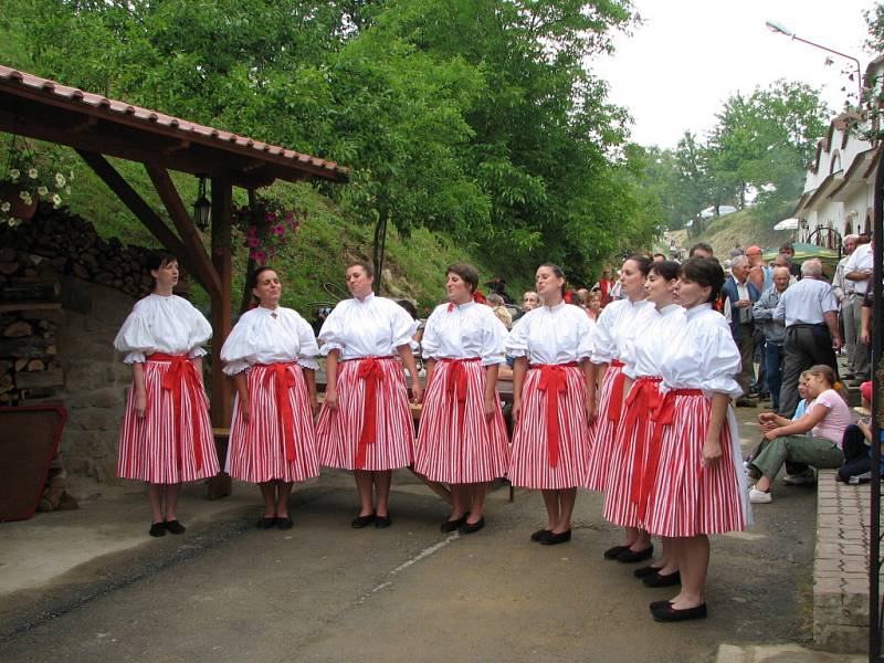 Ženy kudlovického sboru zanotovaly ve vinném žlebu nejednu písničku.