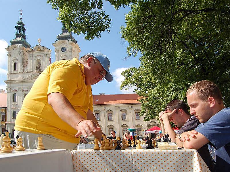 V rámci staroměstského turnaje FIDE Open 2010 se v sobotu 14. srpna uskutečnila na Masarykově náměstí šachová simultánka, ve které GM Marek Vokáč rozdal současně s patnácti soupeři.