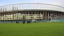 Fotbalisté Slovácka remizovali v nedělním přípravném zápase se slavným Rapidem Vídeň 1:1. Utkání se hrálo na tréninkovém hřišti ve známém Prátru. Foto: Deník/Stanislav Dufka