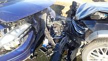 Srážka dvou aut u Nivnice, 16. ledna 2022