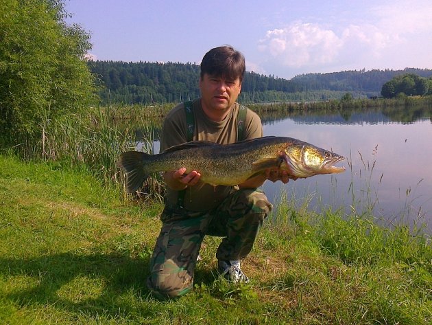 Soutěžní číšlo 13 - Květoslav Zabák, candát, 86 cm, nevážen.