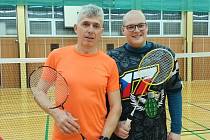 Dalibor Gabriel a Martin Pavlas. To byli vítězové Vánočního turnaje v badmintonu, který se uskutečnil v Ostrožské Lhotě.