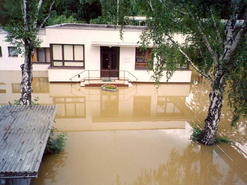 Zaplavená Uherskohradišťská nemocnice.