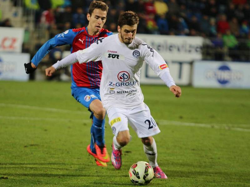 Zleva Tomáš Hořava a Marek Havlík. Slovácko vs. Plzeň