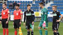 Fotbalisté Slovácka (bílé dresy) ve 28. kole FORTUNA:LIGY zdolali poslední Karvinou 3:1.