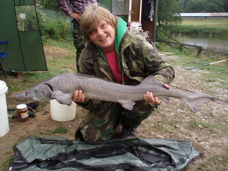 Soutěžní číslo 26 - Adam Hodonský, jeseter, 125 cm, 11 kg.