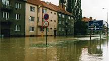 Povodně v Uherském Hradišti v roce 1997.