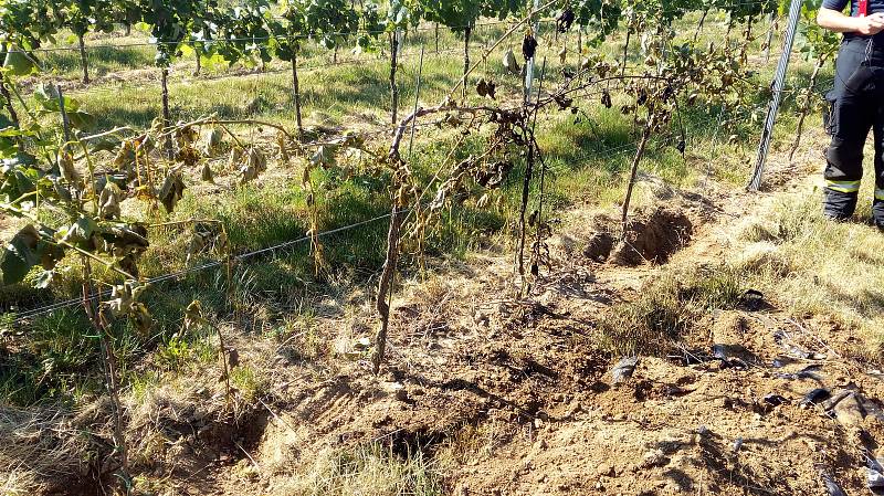 Hlášení o pádu letadla mezi Jalubím a Velehradem zalarmovalo v sobotu 19. června ráno všechny složky Integrovaného záchranného systému (IZS) Zlínského kraje. Nakonec po pádu do vinice shořel rozměrný model na dálkové ovládání.