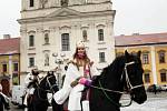 Tříkrálová sbírka na Masarykově náměstí v Uherském Hradišti.