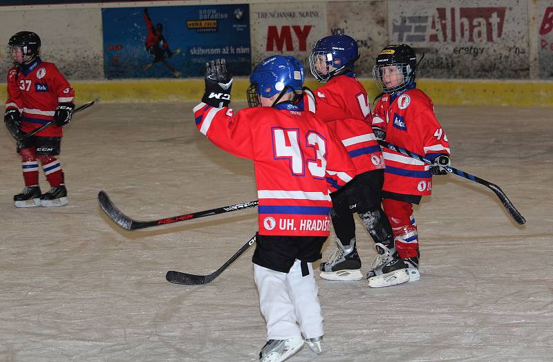 Nejmenší hokejisté HC Uherské Hradiště uplynulou sobotu získávali další zkušenosti ve slovenském Trenčíně.