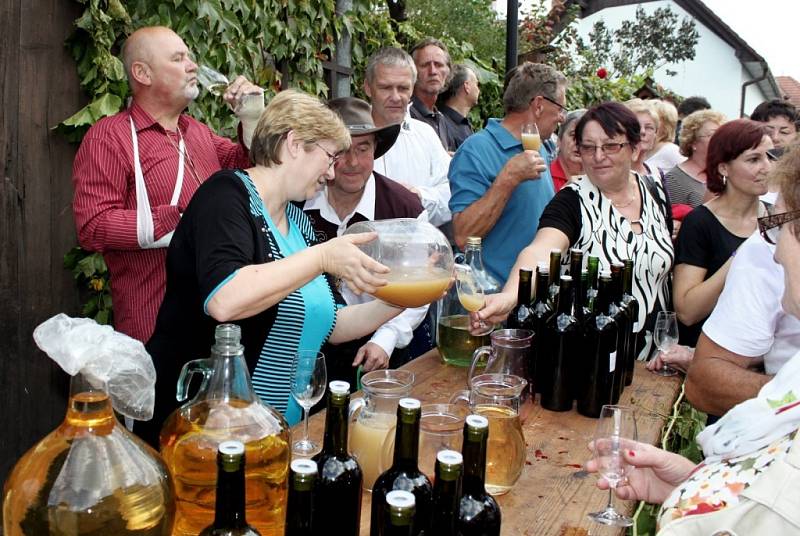 Vinný mok a burčák tekl před domy vinařů. Ochutnávala jej nejen rada starších, ale i občané.  