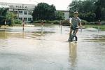 Povodně v Uherském Hradišti v roce 1997.