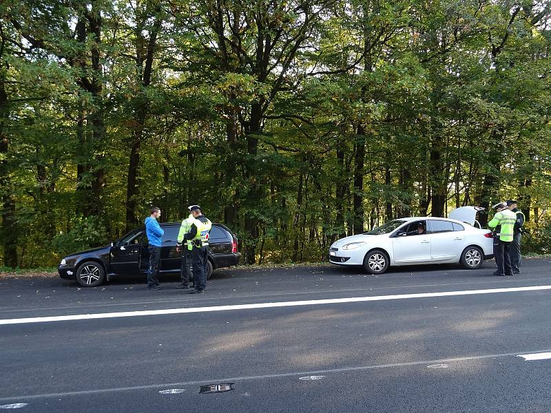 Policejní kontrola mezi Slavkovem a Stráním