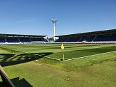 Městský stadion Miroslava Valenty v Uherském Hradišti úplně nevyhovuje požadavkům UEFA. 