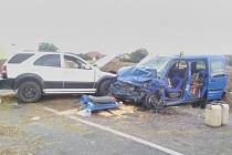 Bouračka dvou aut u Polešovic na Uherskohradišťsku