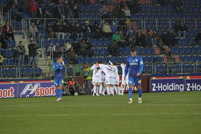 1. FC Slovácko – Slovan Liberec 1:2 (1:1). 1. Radost Slovácka po vedoucí brance.