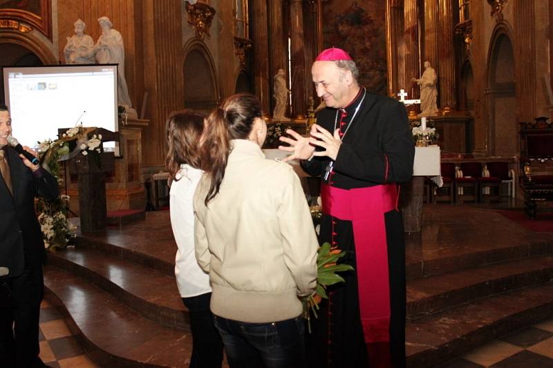 Slavnostní vyhlášení vítězů soutěže Velehradská kamera ve velehradské bazilice Nanebevzetí Panny Marie a sv. Cyrila a Metoděje. 