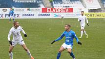 Fotbalisté Slovácka (v bílých dresech) se ve 24. kole FORTUNA:LIGY utkali s Baníkem Ostrava.