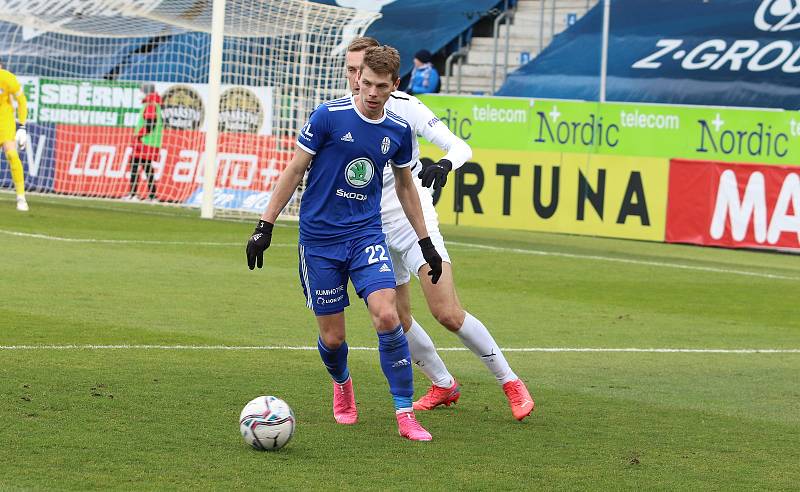 Fotbalisté Slovácka (bílé dresy) ve 23. kole FORTUNA:LIGY přivítali Mladou Boleslav.