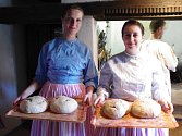 Po roce se v sobotu 13. července folkloristé z Dolního Němčí pustili do veřejného pečení chlebů