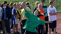 Kinderiáda na atletickém stadionu v Uherském Hradišti.