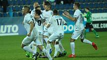 Fotbalisté 1. FC Slovácko (v bílém) porazili FK Mladá Boleslav 2:1.