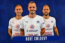 Zkušení fotbalisté Jan Kalabiška, Petr Reinberk a Stanislav Hofmann podepsali ve Slovácku novou smlouvu.