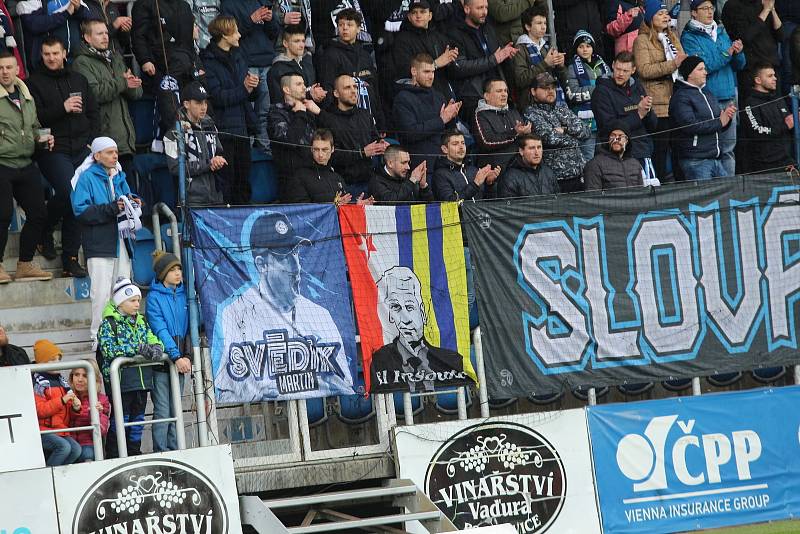 Fotbalisté Slovácka (bílé dresy) ve šlágru 20. kola FORTUNA:LIGY vyzvali mistrovskou Plzeň.