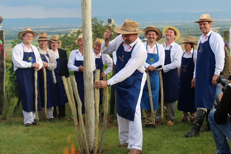 Vinaři v Polešovicích v sobotu 16. srpna symbolicky uzamčeli vinohrady v rámci tradičního Zarážání hory. 