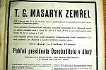 Slovácké noviny v září roku 1937 po úmrtí prezidenta Československé republiky T. G. Masaryka truchlily společně s celým národem.