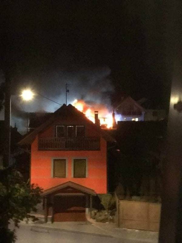 Požár truhlářské dílny v Buchlovicích.