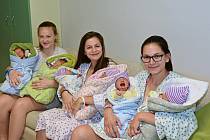 V porodnici Uherskohradišťské nemocnice přišla během týdne na svět troje dvojčata.