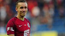 Fotbalové utkání Fortuna ligy mezi celky AC Sparta Praha  a 1. FC Slovácko 5. srpna v Praze. Josef Šural.