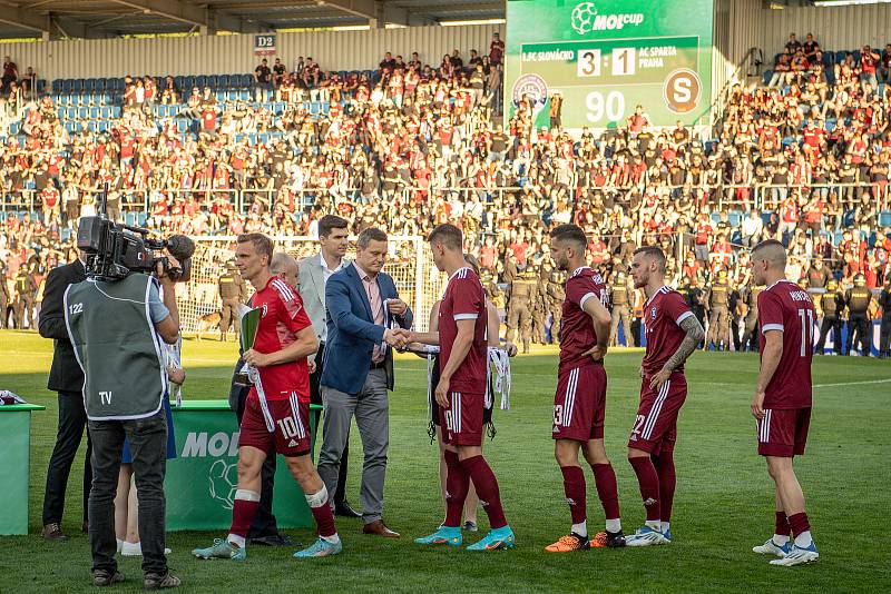 Finále českého fotbalového poháru MOL Cupu: 1. FC Slovácko - Sparta Praha, 18. května 2022 v Uherském Hradišti.