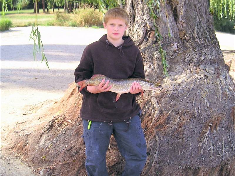 Soutěžní číslo 3 - Tomáš Pavlík, štika, nevážena, chycena na Plumlovské přehradě