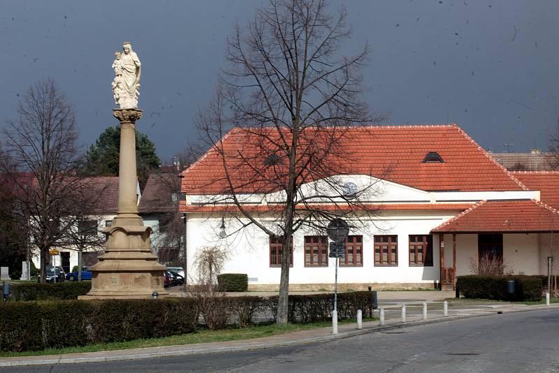 Centrum městyse Buchlovice.