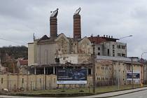 Další fáze demolice bývalého pivovaru v Jarošově; 20. února 2024